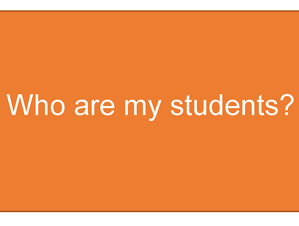 image of the Step 2 card- Who are my students?